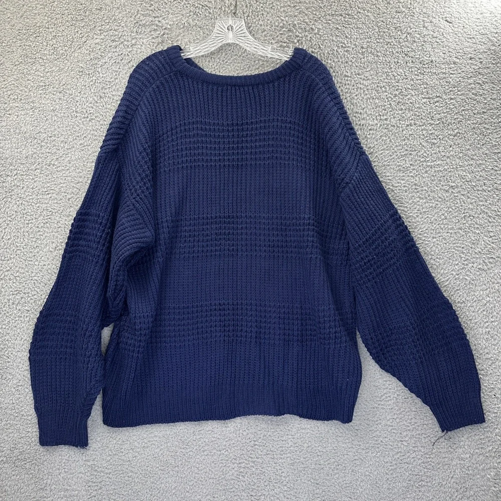 Vintage Pagliano‎ Sweater Navy Blue Normcore Retro Grandpa 90s Men's XXL 2XL